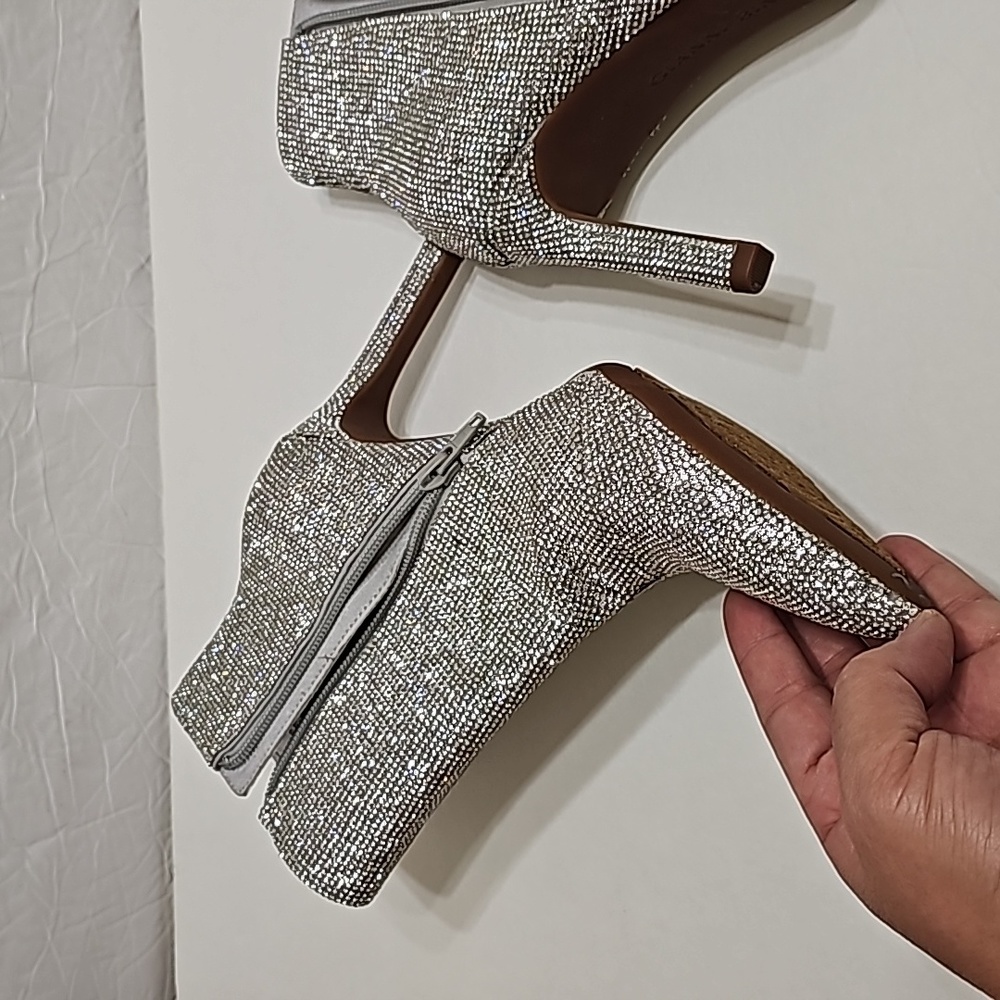 Rinestone Sparkling Stiletto Sequin Ankle Bootie - Picture 6 of 9